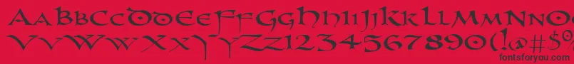 Uncl Font – Black Fonts on Red Background