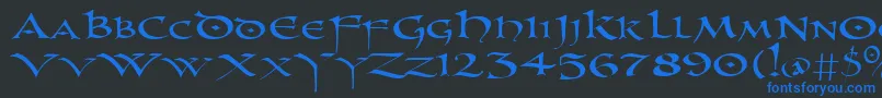 Uncl Font – Blue Fonts on Black Background
