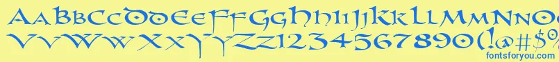 Uncl Font – Blue Fonts on Yellow Background