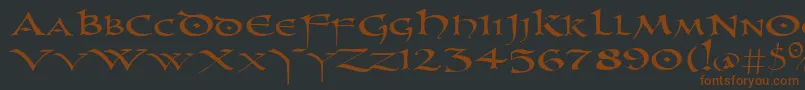Uncl Font – Brown Fonts on Black Background