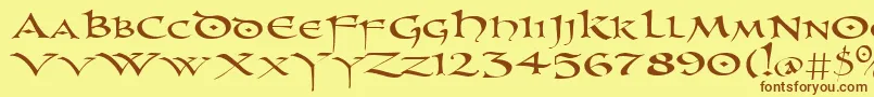 Uncl Font – Brown Fonts on Yellow Background