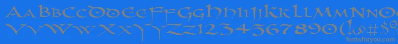 Uncl Font – Gray Fonts on Blue Background