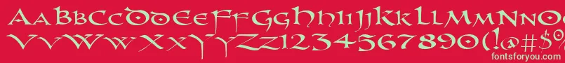 Uncl Font – Green Fonts on Red Background