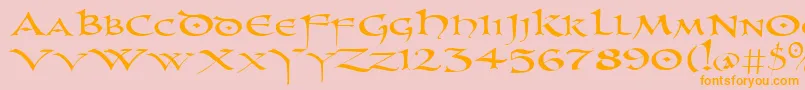 Uncl Font – Orange Fonts on Pink Background