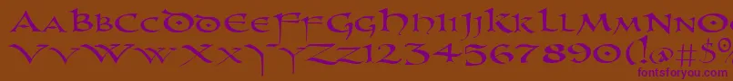 Uncl Font – Purple Fonts on Brown Background