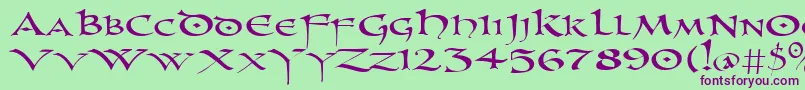 Uncl Font – Purple Fonts on Green Background