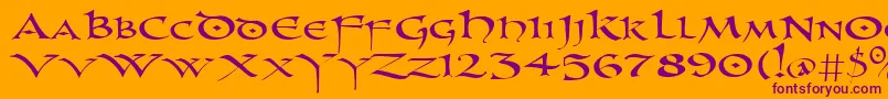 Uncl Font – Purple Fonts on Orange Background