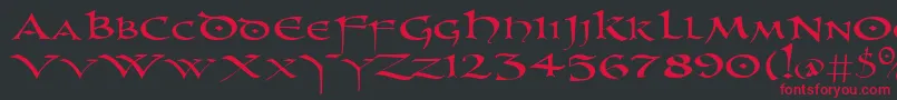 Uncl Font – Red Fonts on Black Background