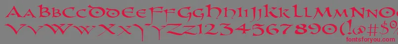 Uncl Font – Red Fonts on Gray Background