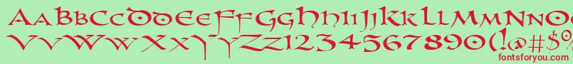 Uncl Font – Red Fonts on Green Background