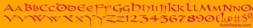 Uncl Font – Red Fonts on Orange Background