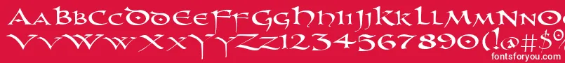 Uncl Font – White Fonts on Red Background