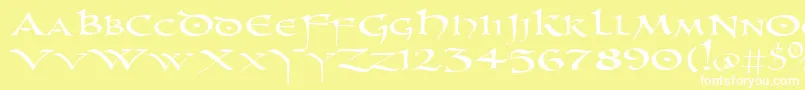 Uncl Font – White Fonts on Yellow Background
