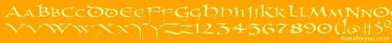 Uncl Font – Yellow Fonts on Orange Background