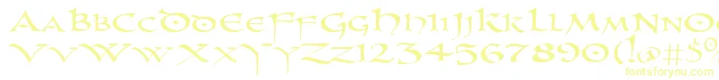 Uncl-Schriftart – Gelbe Schriften auf weißem Hintergrund