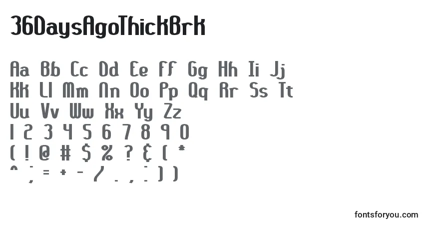 Czcionka 36DaysAgoThickBrk – alfabet, cyfry, specjalne znaki