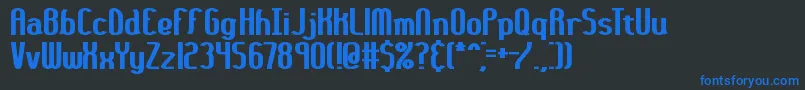 フォント36DaysAgoThickBrk – 黒い背景に青い文字