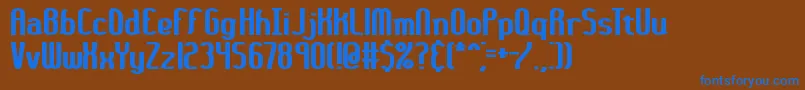 フォント36DaysAgoThickBrk – 茶色の背景に青い文字