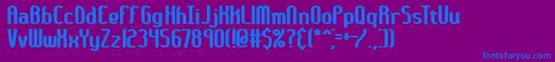 フォント36DaysAgoThickBrk – 紫色の背景に青い文字
