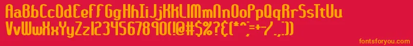 フォント36DaysAgoThickBrk – 赤い背景にオレンジの文字