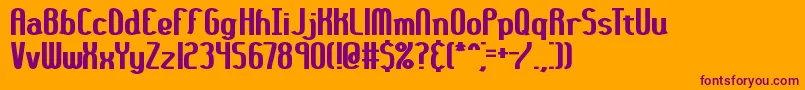 Fonte 36DaysAgoThickBrk – fontes roxas em um fundo laranja