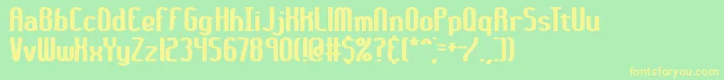 36DaysAgoThickBrk Font – Yellow Fonts on Green Background