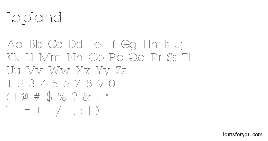 Czcionka Lapland – alfabet, cyfry, specjalne znaki