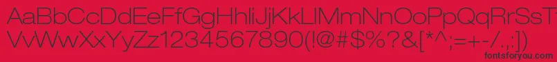 HelveticaneueltstdThex Font – Black Fonts on Red Background