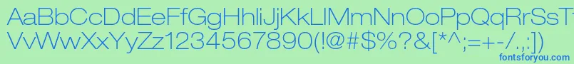 HelveticaneueltstdThex-fontti – siniset fontit vihreällä taustalla
