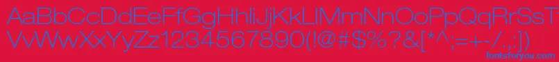 HelveticaneueltstdThex Font – Blue Fonts on Red Background