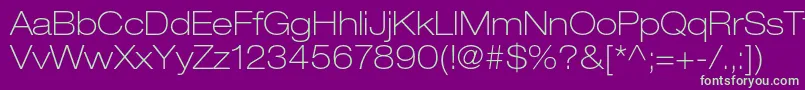 HelveticaneueltstdThex-fontti – vihreät fontit violetilla taustalla