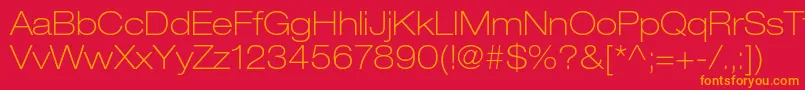 HelveticaneueltstdThex Font – Orange Fonts on Red Background