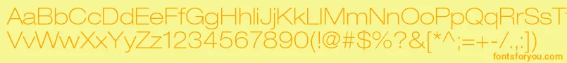 HelveticaneueltstdThex Font – Orange Fonts on Yellow Background