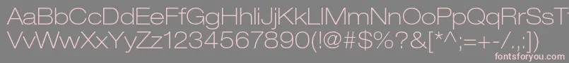 HelveticaneueltstdThex-Schriftart – Rosa Schriften auf grauem Hintergrund