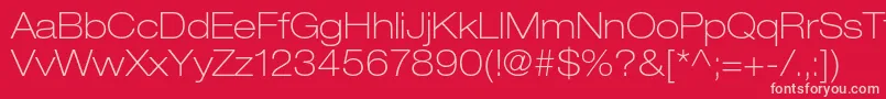 HelveticaneueltstdThex Font – Pink Fonts on Red Background
