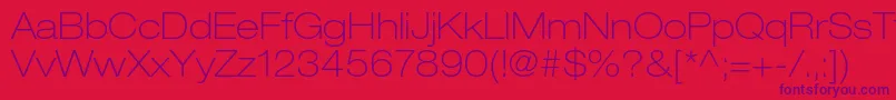 HelveticaneueltstdThex Font – Purple Fonts on Red Background