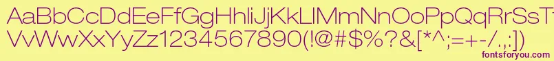 HelveticaneueltstdThex Font – Purple Fonts on Yellow Background