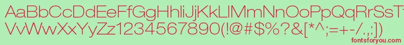 HelveticaneueltstdThex Font – Red Fonts on Green Background