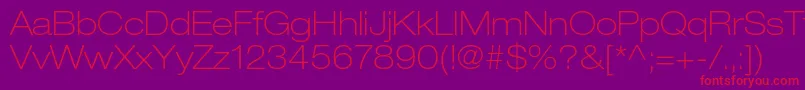 HelveticaneueltstdThex Font – Red Fonts on Purple Background