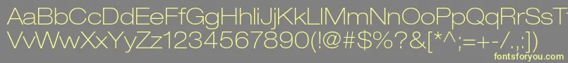 HelveticaneueltstdThex Font – Yellow Fonts on Gray Background