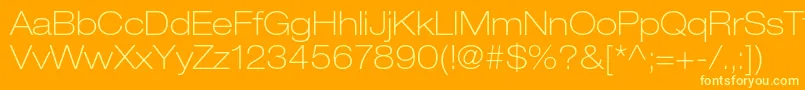 HelveticaneueltstdThex Font – Yellow Fonts on Orange Background