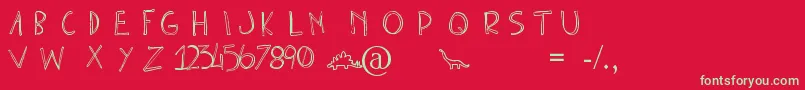 フォントClonoUno – 赤い背景に緑の文字