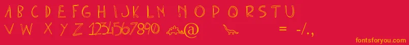 フォントClonoUno – 赤い背景にオレンジの文字