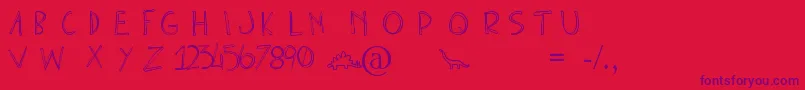 ClonoUno-Schriftart – Violette Schriften auf rotem Hintergrund
