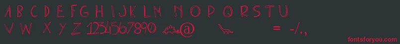 フォントClonoUno – 黒い背景に赤い文字