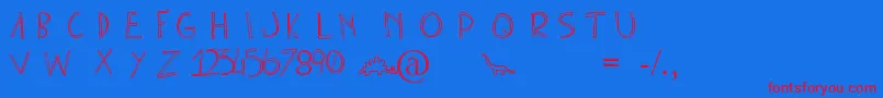 ClonoUno Font – Red Fonts on Blue Background