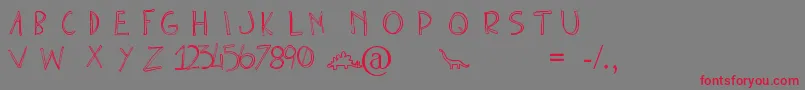 ClonoUno-Schriftart – Rote Schriften auf grauem Hintergrund