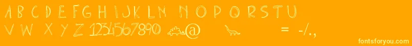 ClonoUno-Schriftart – Gelbe Schriften auf orangefarbenem Hintergrund