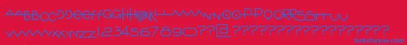 フォントO10Type – 赤い背景に青い文字