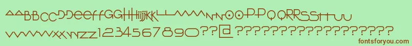 フォントO10Type – 緑の背景に茶色のフォント